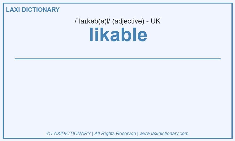 Definition likable in British English