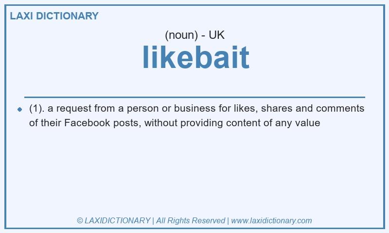 Definition likebait in British English