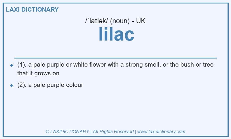 Definition lilac in British English