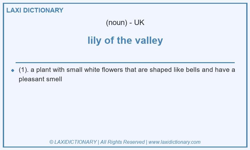 Definition lily of the valley in British English
