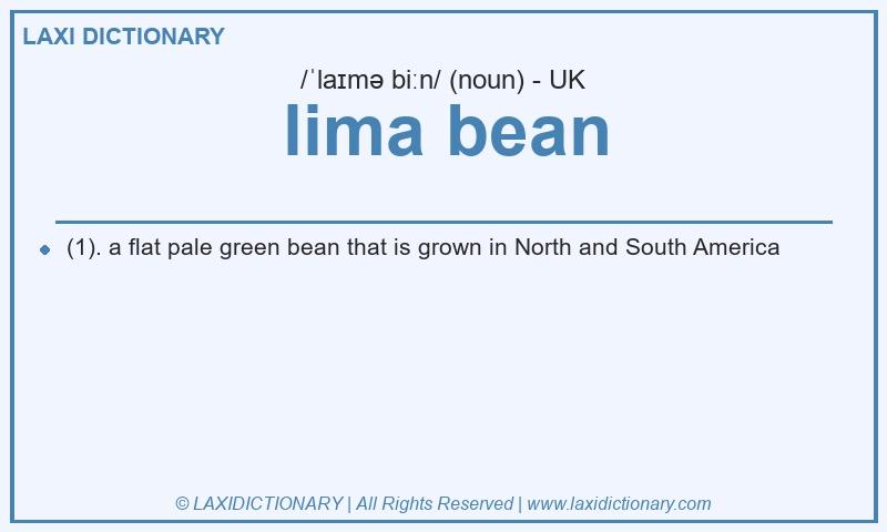 Definition lima bean in British English
