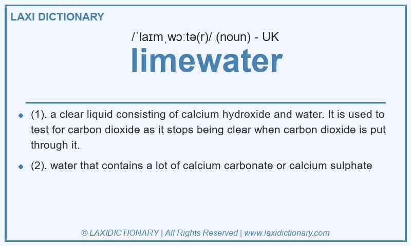 Definition limewater in British English