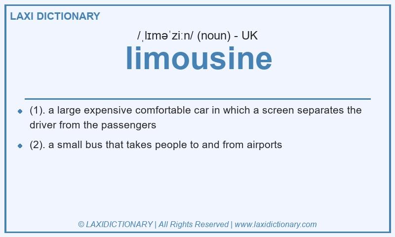 Definition limousine in British English