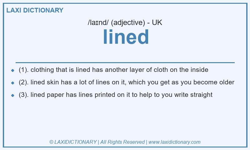Definition lined in British English