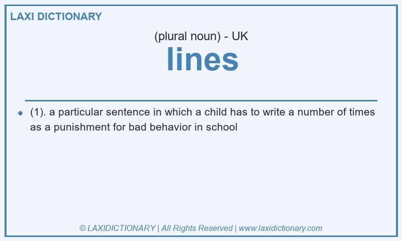Definition lines in British English