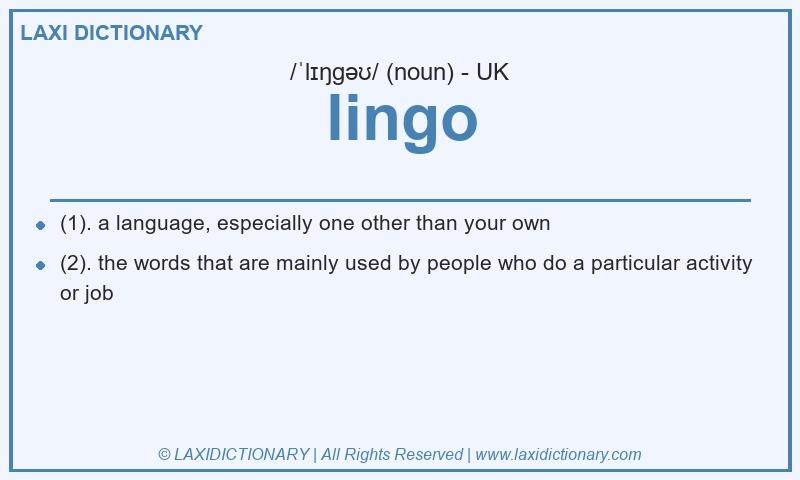 Definition lingo in British English