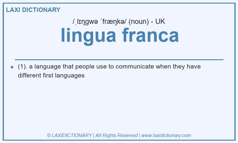 Definition lingua franca in British English