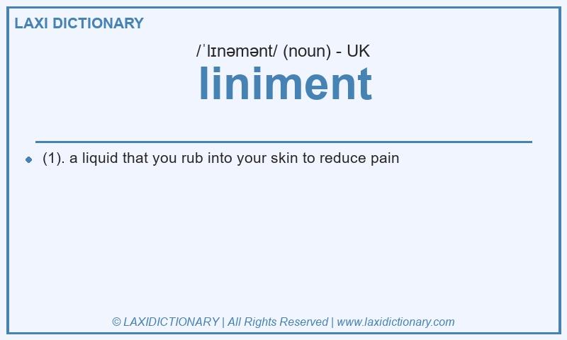 Definition liniment in British English