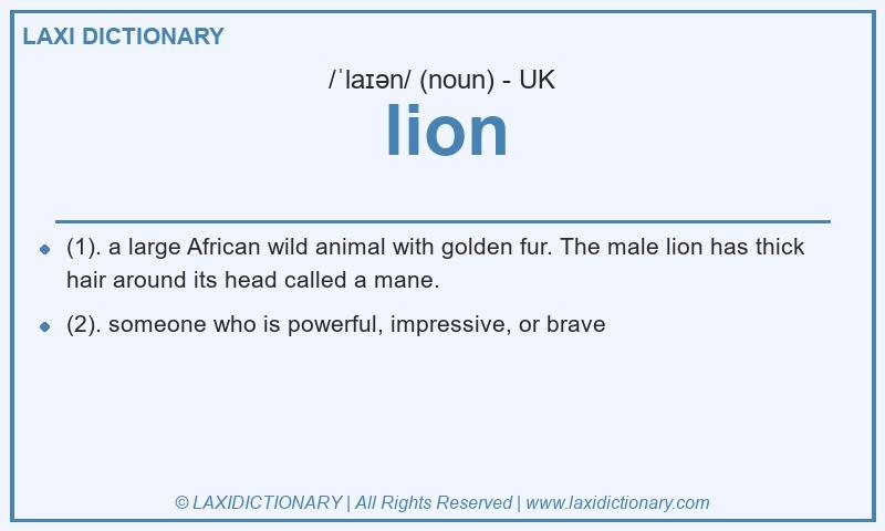 Definition lion in British English