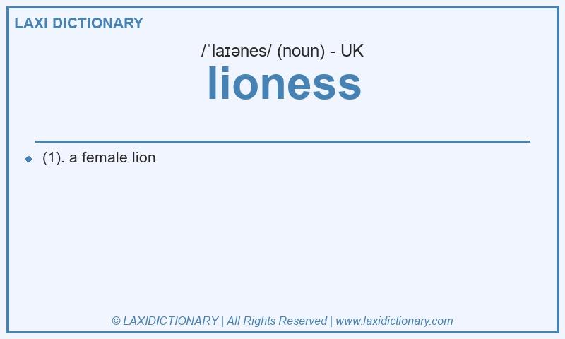 Definition lioness in British English