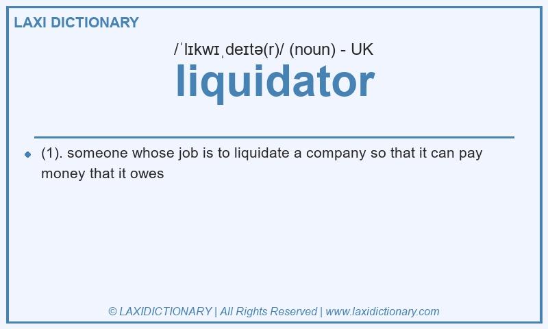 Definition liquidator in British English
