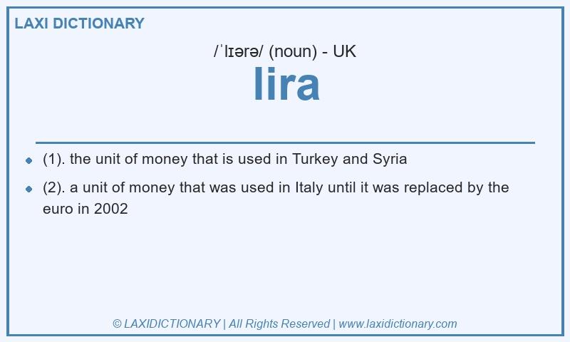 Definition lira in British English