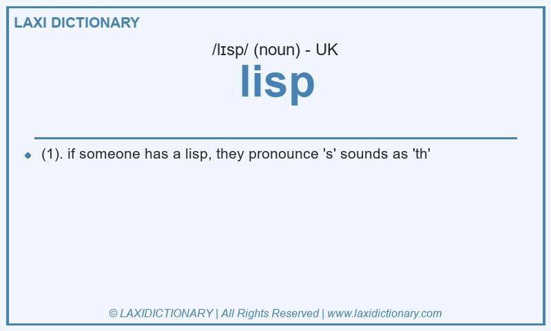 Definition lisp in British English