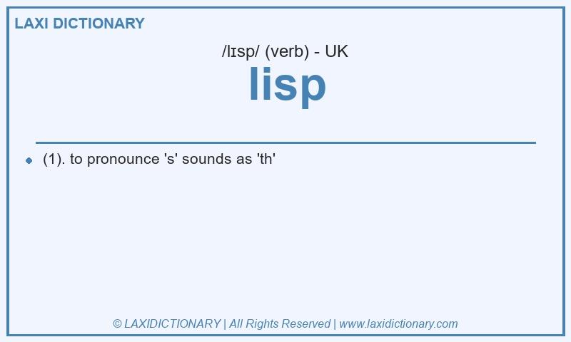 Definition lisp in British English
