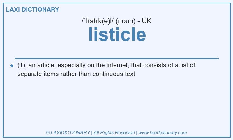 Definition listicle in British English