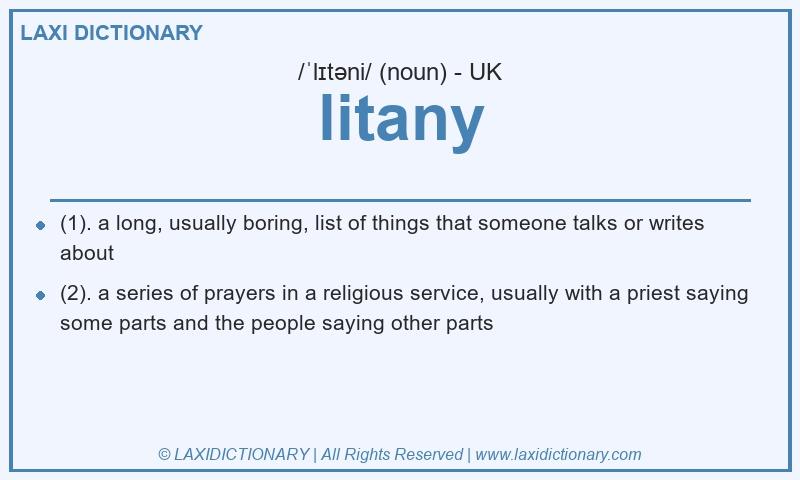 Definition litany in British English