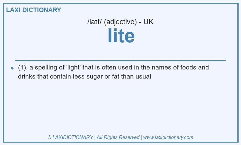 Definition lite in British English
