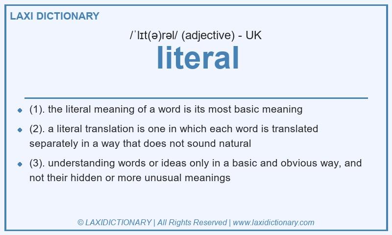 Definition literal in British English