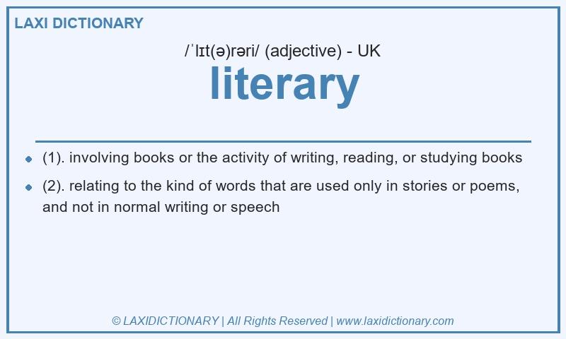 Definition literary in British English