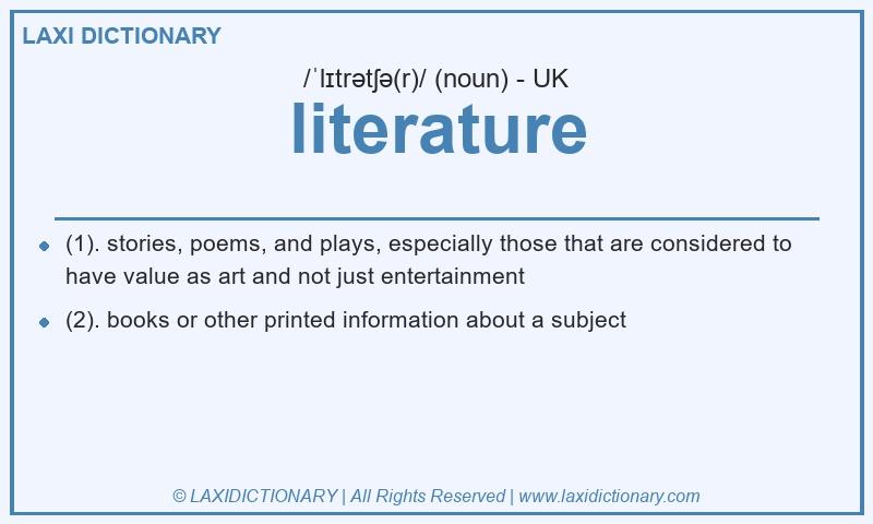 Definition literature in British English