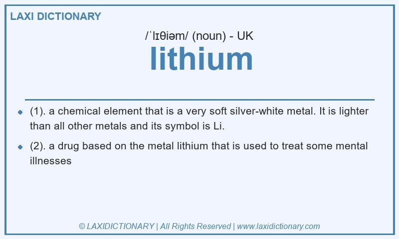 Definition lithium in British English