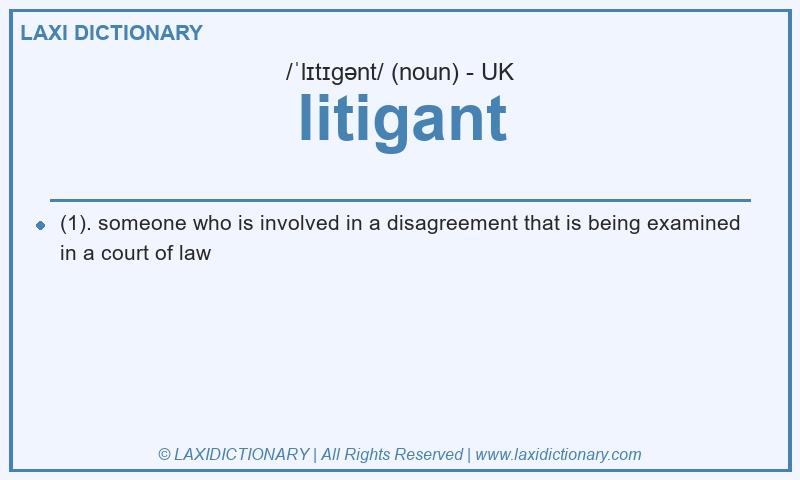 Definition litigant in British English
