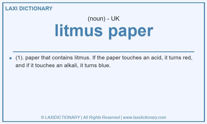 Definition litmus paper in British English