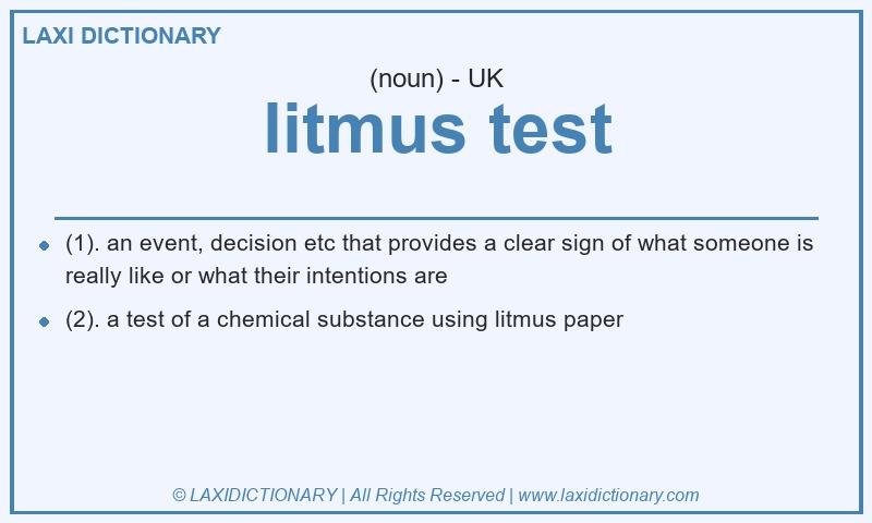 Definition litmus test in British English