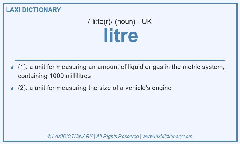 Definition litre in British English