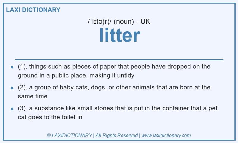 Definition litter in British English
