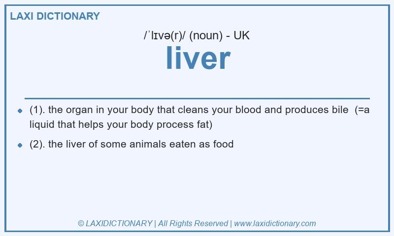 Definition liver in British English