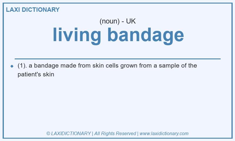 Definition living bandage in British English
