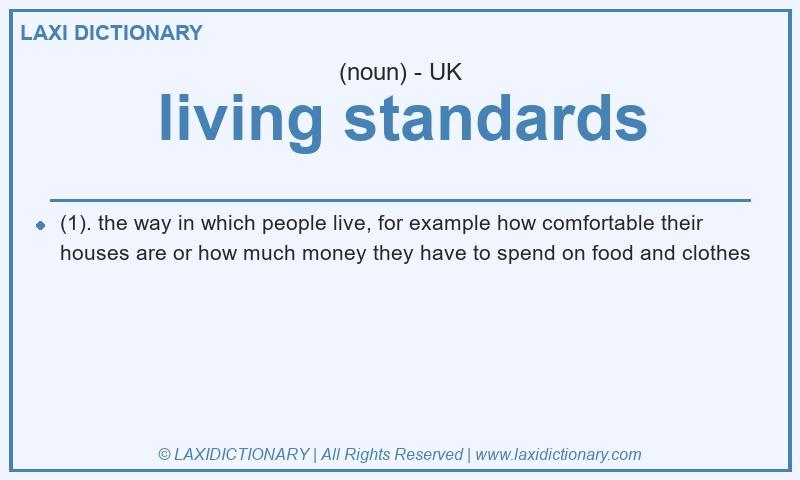 Definition living standards in British English