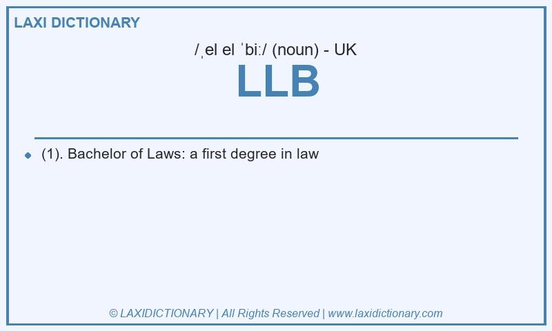 Definition LLB in British English