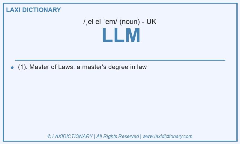 Definition LLM in British English