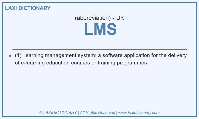 Definition LMS in British English