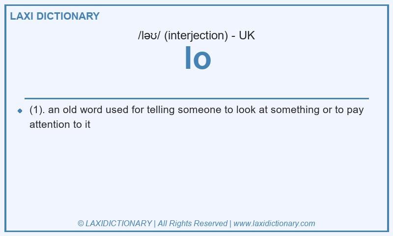 Definition lo in British English
