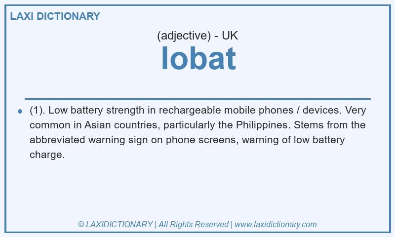 Definition lobat in British English