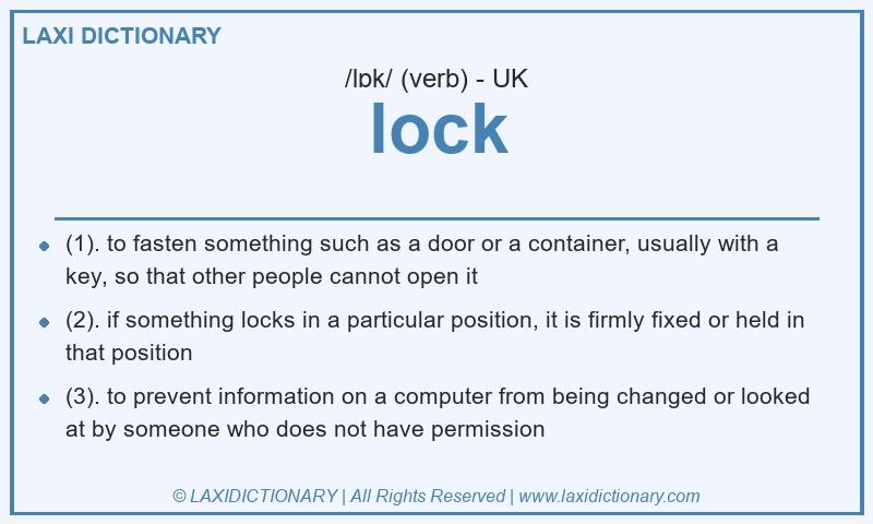 Definition lock in British English