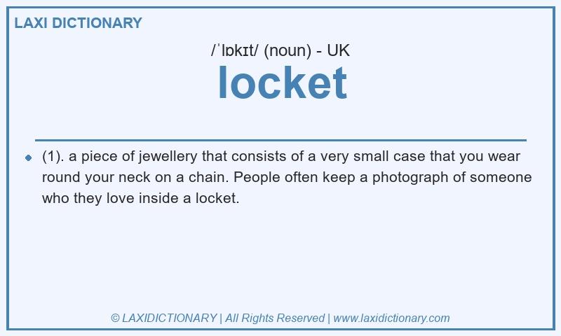 Definition locket in British English