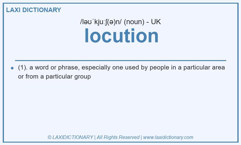 Definition locution in British English