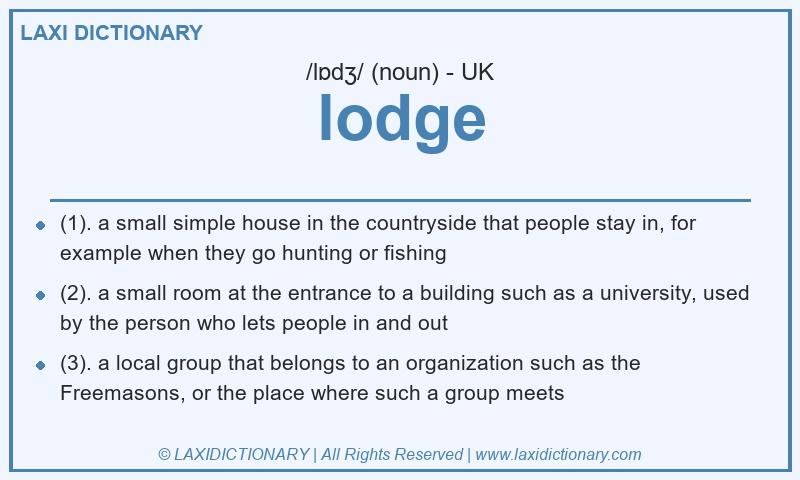 Definition lodge in British English