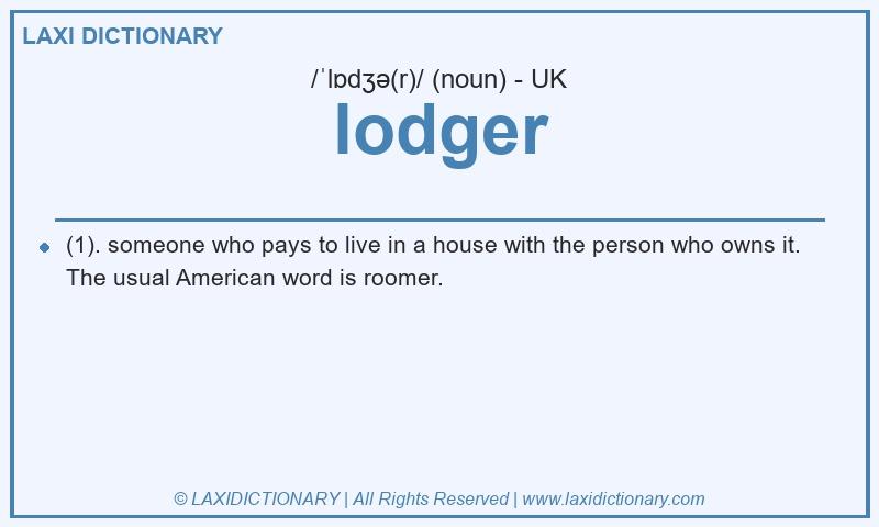 Definition lodger in British English