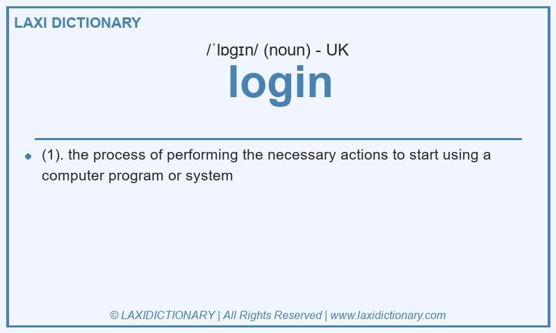 Definition login in British English
