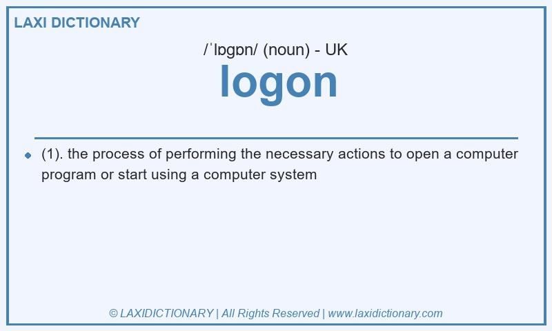 Definition logon in British English