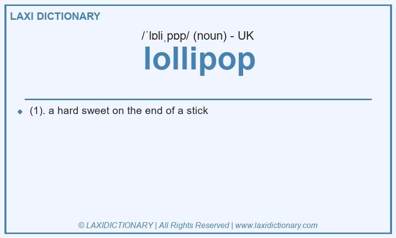 Definition lollipop in British English