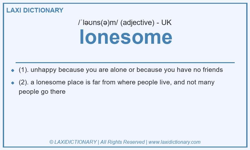 Definition lonesome in British English