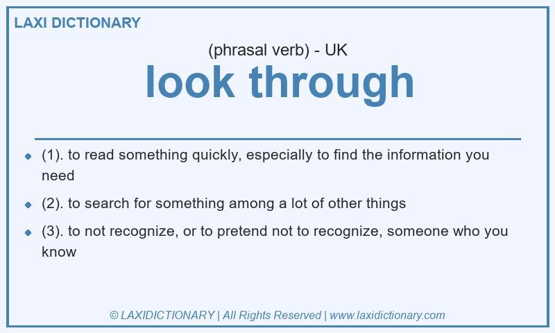 Definition look through in British English