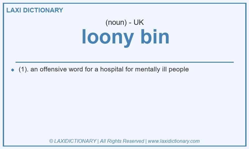 Definition loony bin in British English