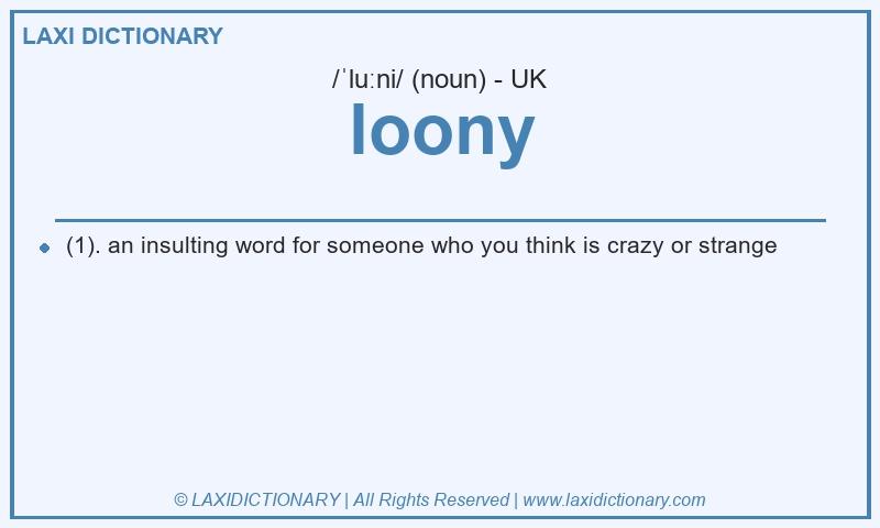 Definition loony in British English